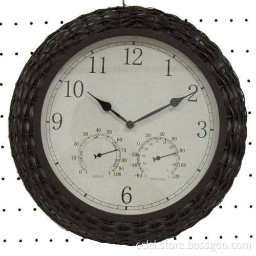 15" Rattan Effect Clock